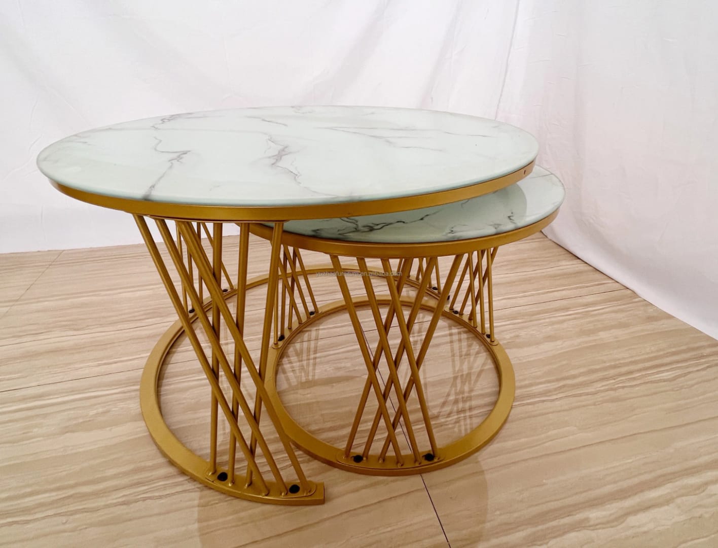 Pure marble nesting table