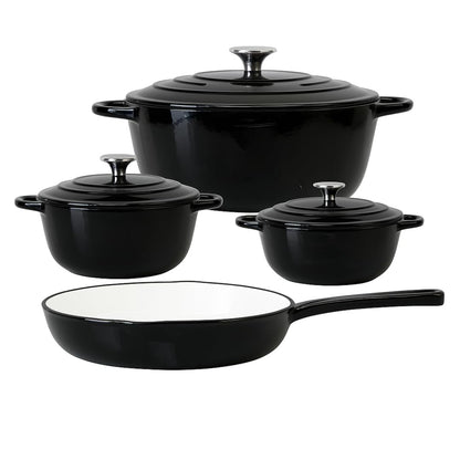 7 PCS Enamel Cast Iron Cooking Pots Set