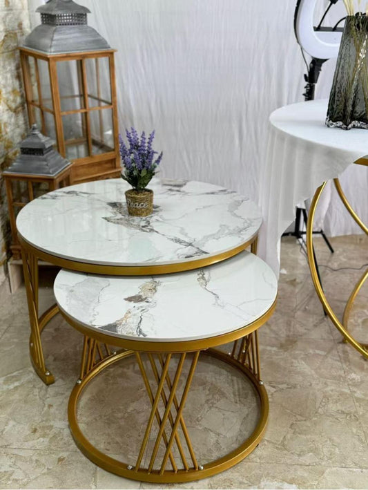 Pure marble nesting table