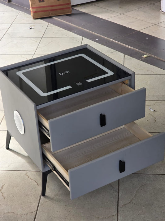 Smart bedside table cabinet with wireless charging Bluetooth