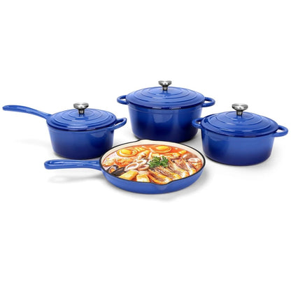 7 PCS Enamel Cast Iron Cooking Pots Set