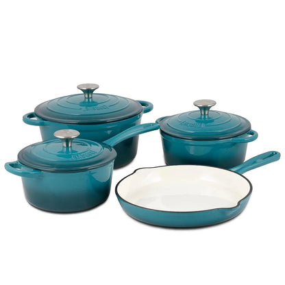 7 PCS Enamel Cast Iron Cooking Pots Set