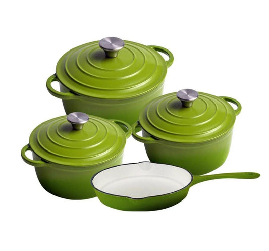 7 PCS Enamel Cast Iron Cooking Pots Set