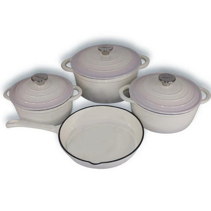 7 PCS Enamel Cast Iron Cooking Pots Set