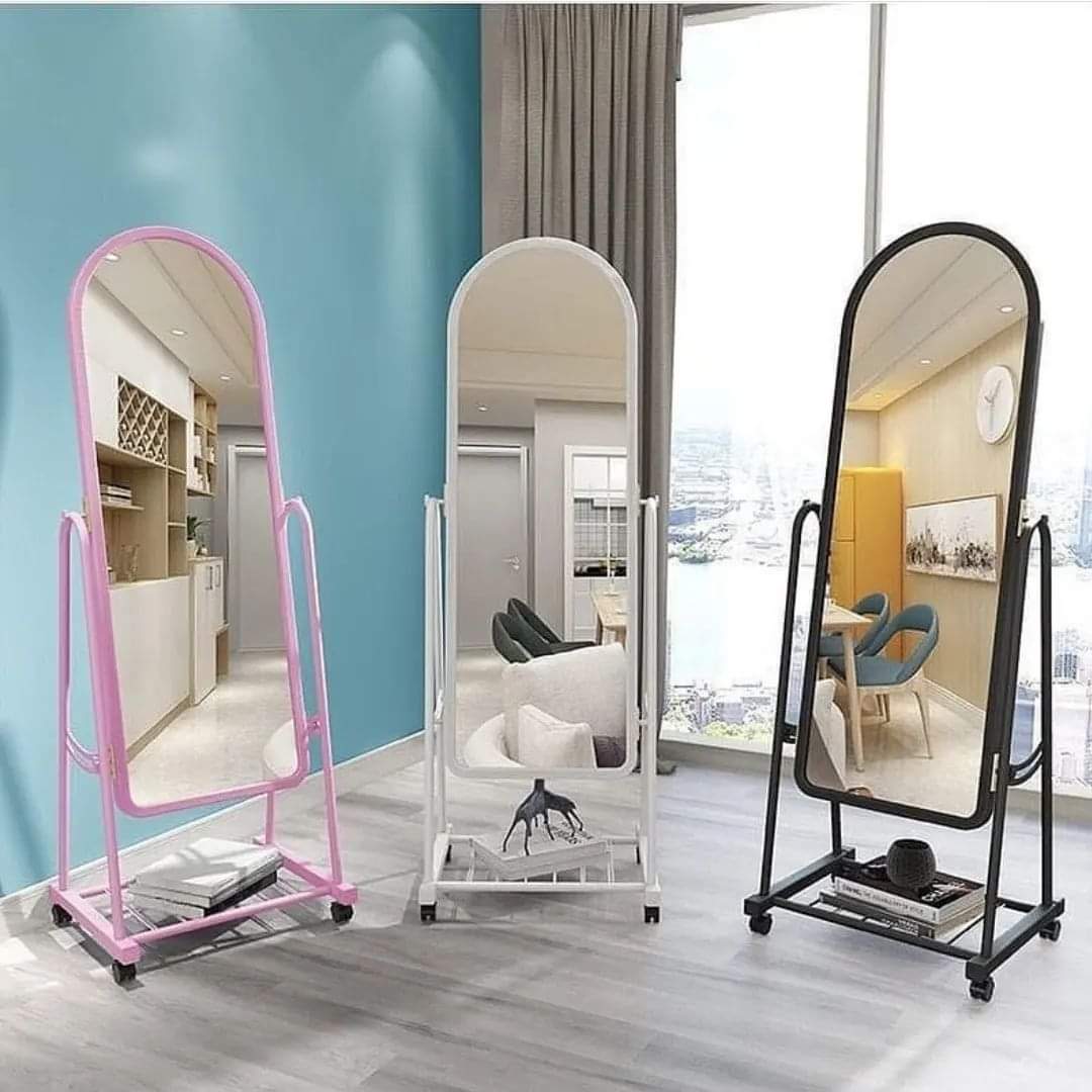 Full length dressing mirror with wheels