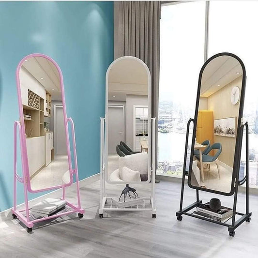 Full length dressing mirror with wheels