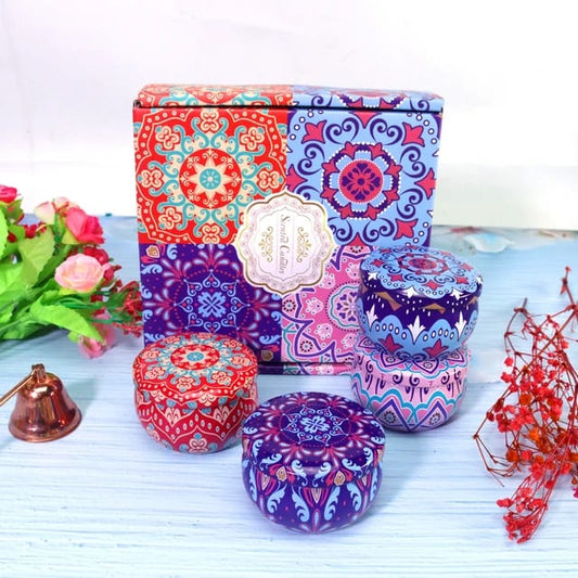 100% Soy Wax Scented candles soothing with petals gift set